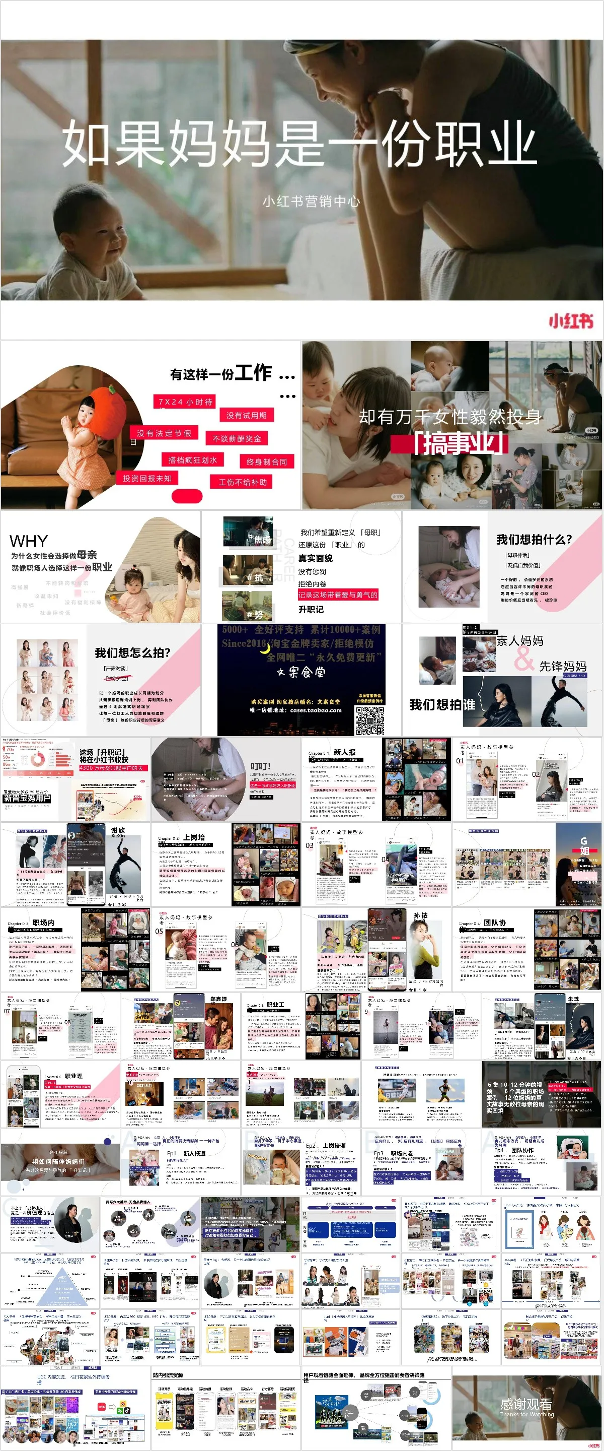 如果妈妈是一份职业 小红书营销中心主题营销策划PPT模板 - 模板内页详情长图