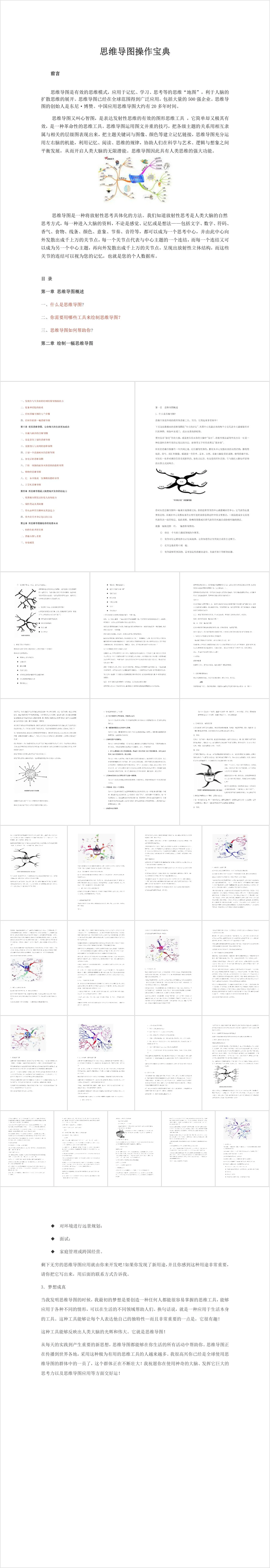 思维导图操作宝典学习使用指南DOCX文档模板 - 模板内页详情长图