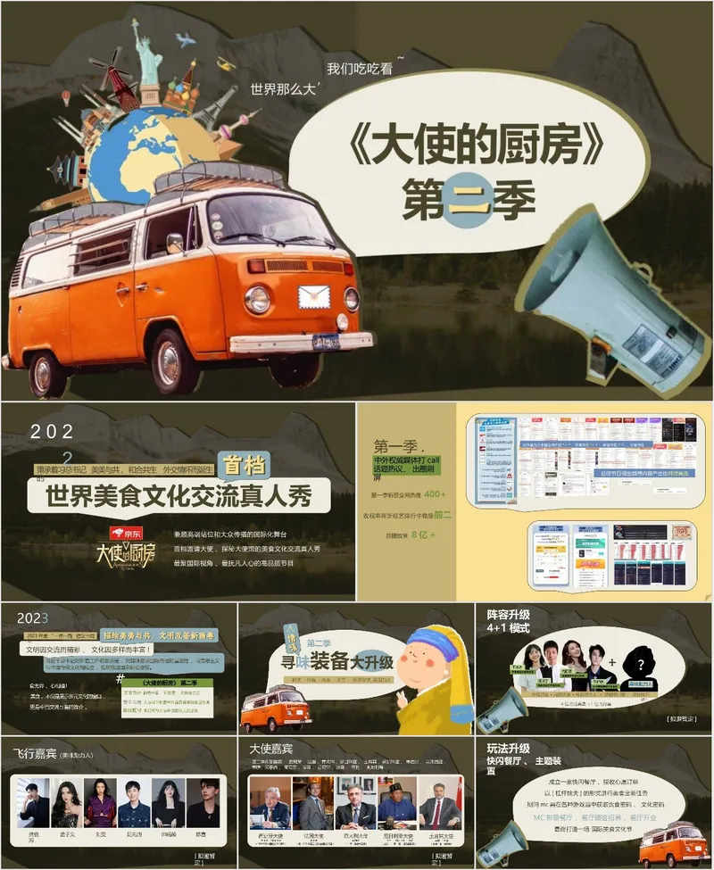 大使的厨房第二季文旅美食主题活动策划PPT模板 - 封面预览