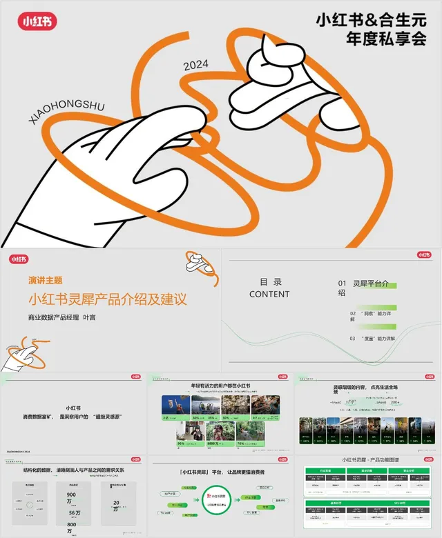 2024小红书合生元年度私享会活动策划方案PPT模板 - 封面预览