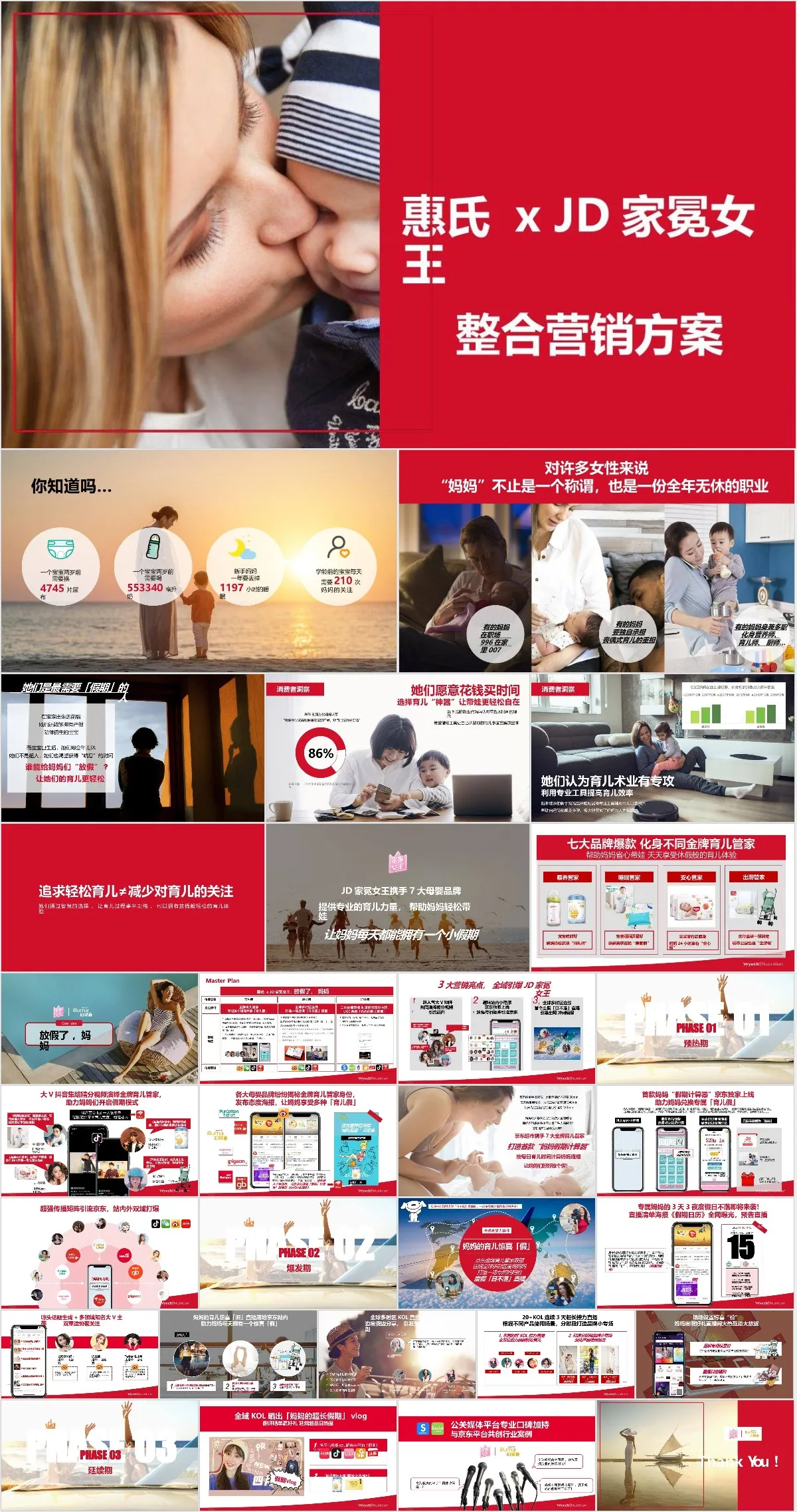 惠氏xJD家冕女王母婴品牌整合营销方案PPT模板 - 模板内页详情长图
