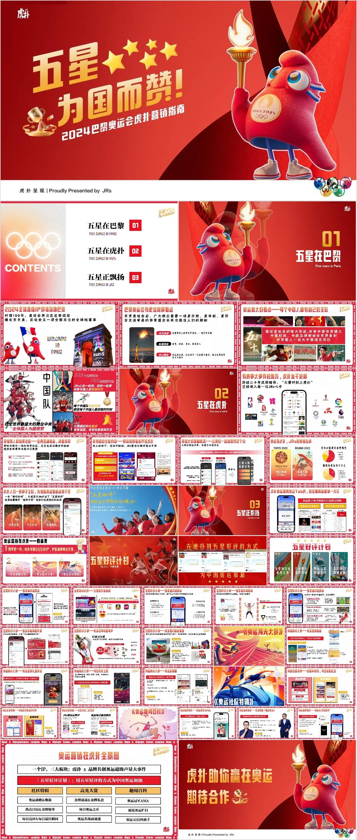 2024巴黎奥运会虎扑营销指南PPT模板 - 模板内页详情长图