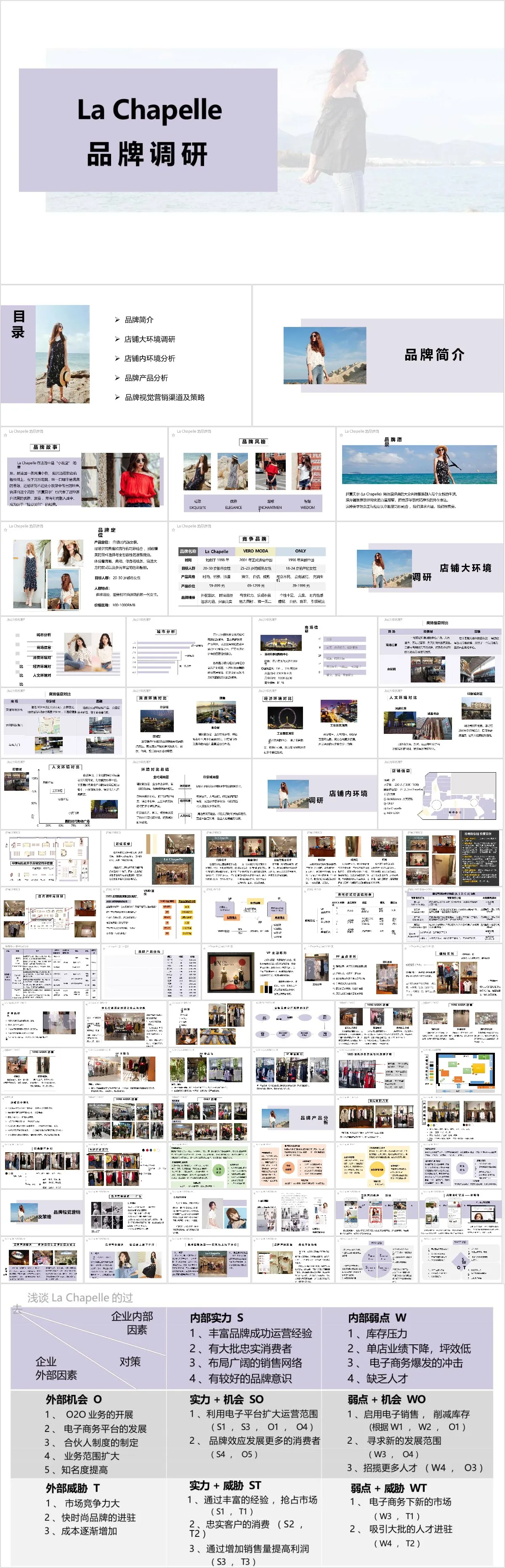 La Chapelle拉夏贝尔品牌调研分析通用PPT模板 - 模板内页详情长图