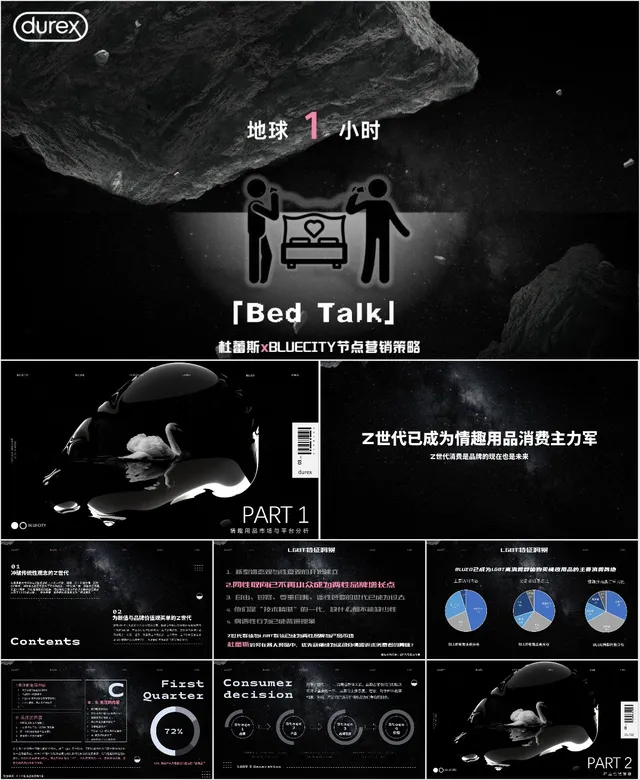 杜蕾斯BLUECITY节点营销策略品牌营销活动策划方案PPT模板 - 封面预览