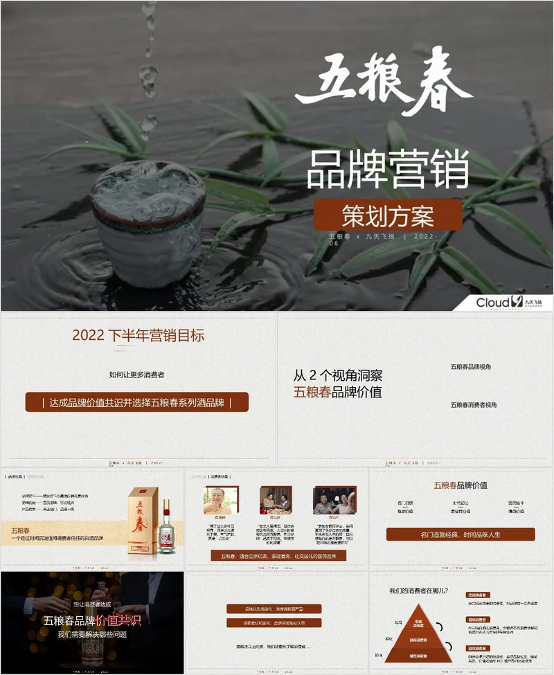 五粮春白酒品牌营销策划方案PPT模板 - 封面预览