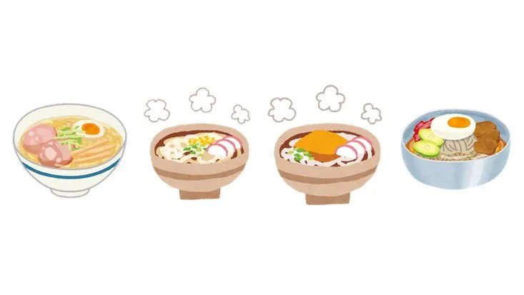 手绘日式中华料理拉面米饭美食免抠贴纸素材图片 - 封面预览
