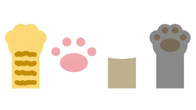 可爱卡通猫爪猫掌免抠贴纸装饰元素图片素材 - 封面预览