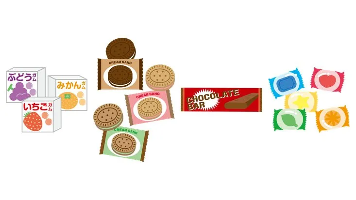 零食糖果饼干巧克力膨化食品卡通免抠贴纸素材图片 - 封面预览