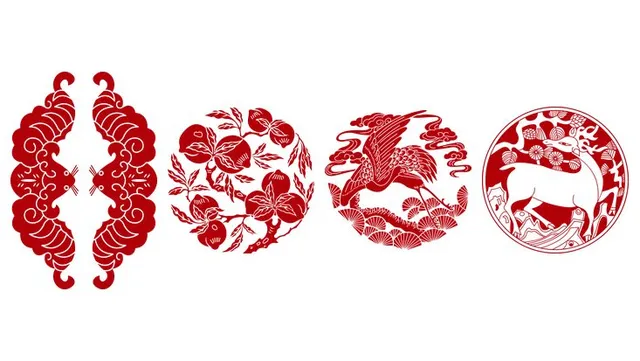 传统中式吉祥纹样免抠贴纸素材 节日装饰国风图案设计元素图片 - 封面预览