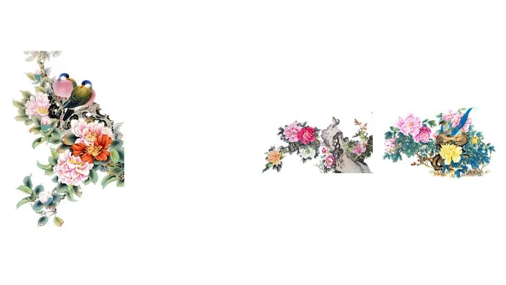 国风工笔花鸟花卉免抠贴纸素材图片 传统中式装饰元素合集 - 封面预览