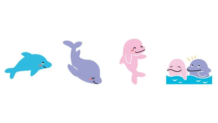 卡通可爱海洋生物元素免抠贴纸图片素材 - 封面预览