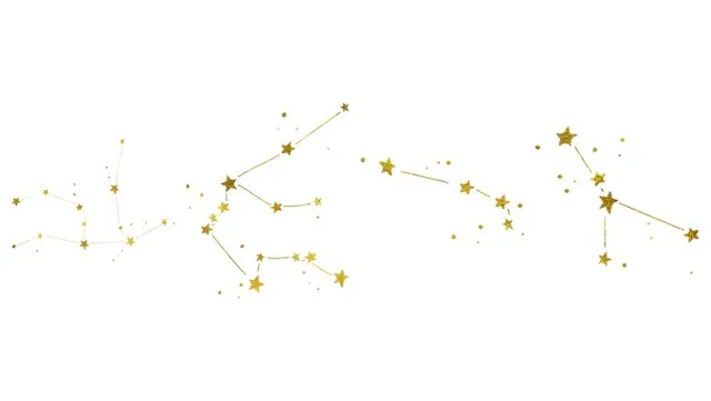 金色闪粉星空星座星月装饰免抠贴纸素材图片 - 封面预览