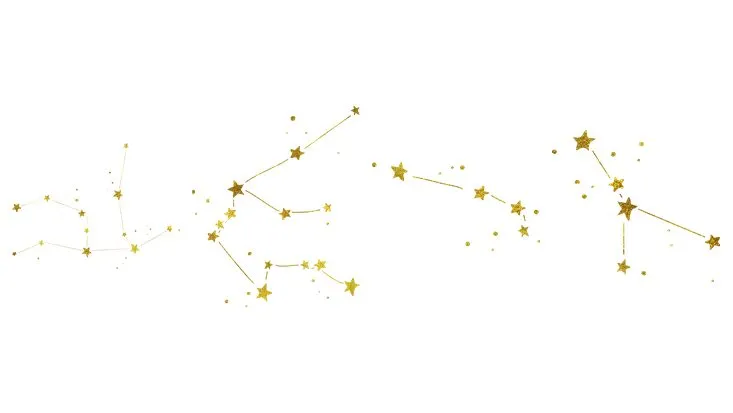 金色闪粉星空星座星月装饰免抠贴纸素材图片 - 封面预览